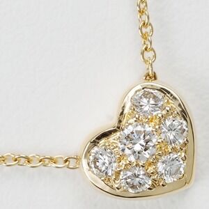 Tiffany Pave Heart Yellow Gold Diamond Necklace